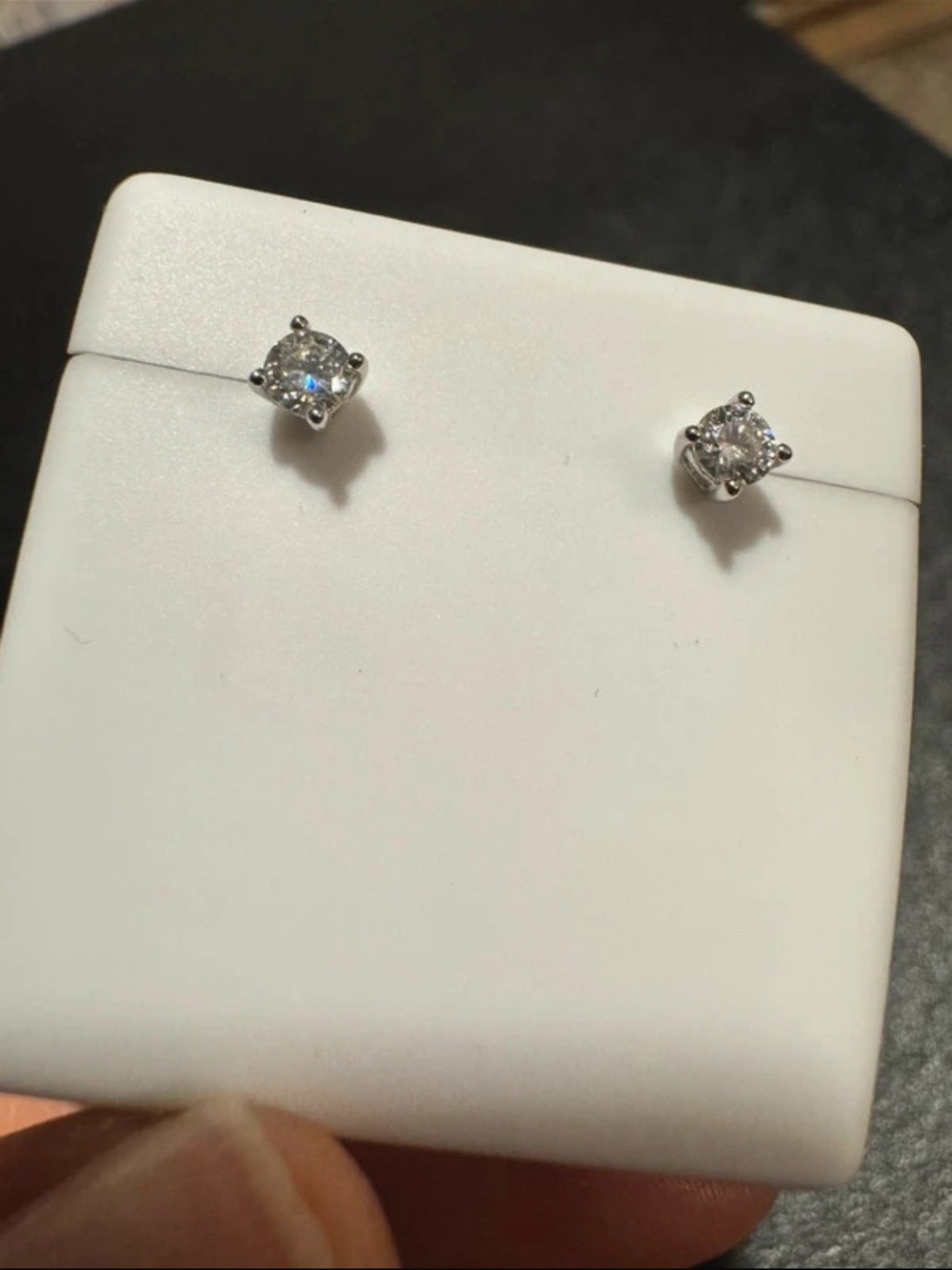 925 Sterling Silver 3mm Moissanite Stud Earrings, .25 CTW